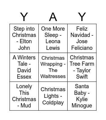 Christmas Bingo! Bingo Card