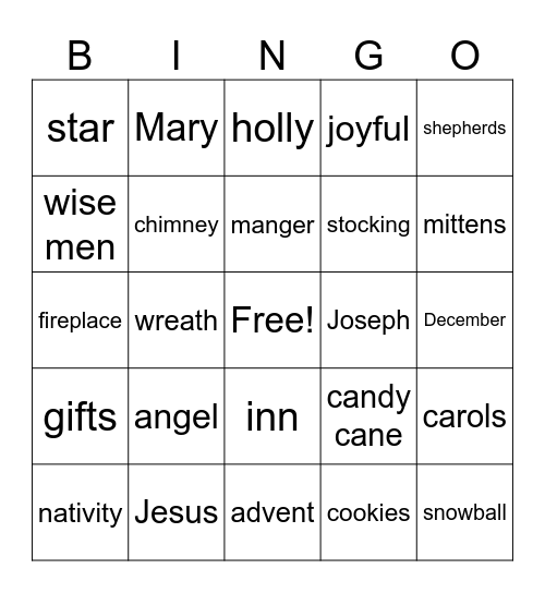 Christmas BINGO Card