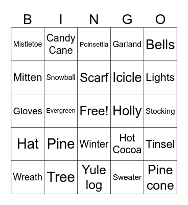 Holiday Bingo Card