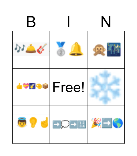 Holiday Emoji Bingo Card