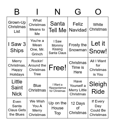 Christmas Bingo Card