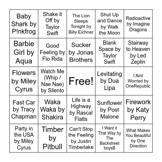 Mixed Bag Bingo Card