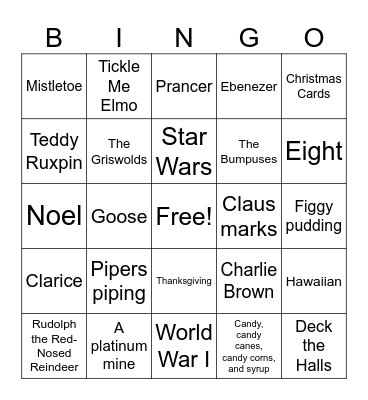 Christmas Bingo Card