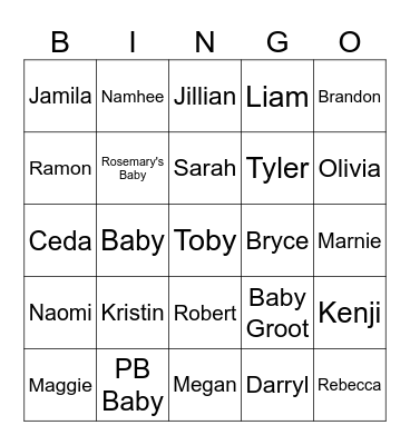 Strategy Baby Bingo Card