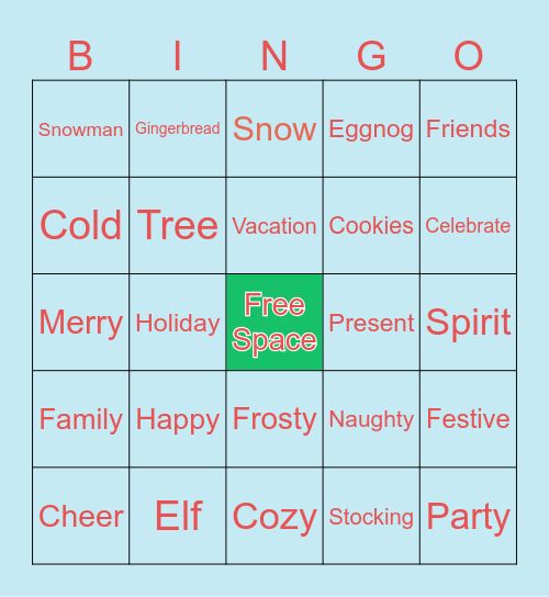 Holiday Party 2023 Bingo Card