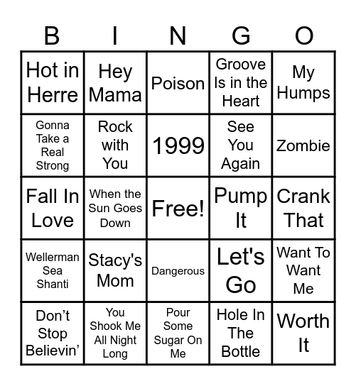 61 - MUSIC Bingo Card