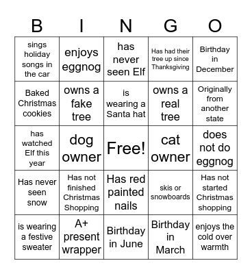 Find someone who.... Bingo Card