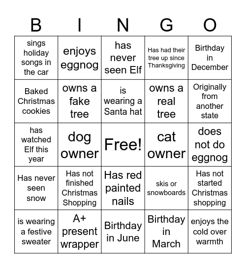 Find someone who.... Bingo Card