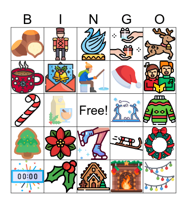 Winter Holiday Celebration Bingo Card