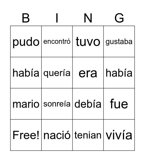 Tanners bingo sheet :) Bingo Card