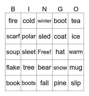 Winter Bingo Card