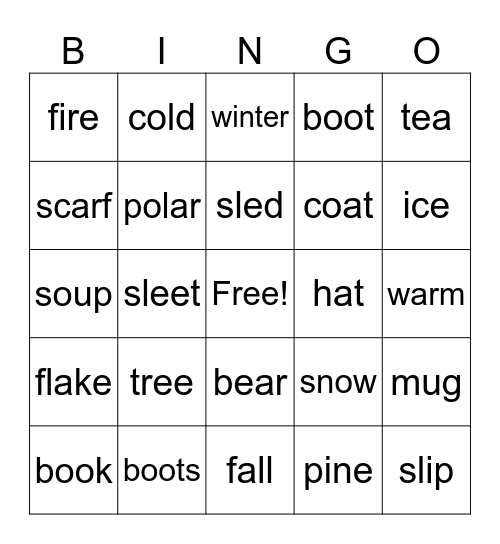 Winter Bingo Card