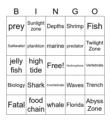 Marine Bingo Card