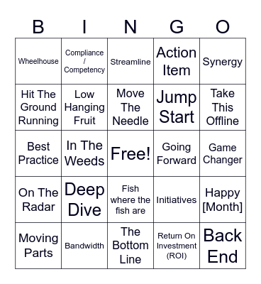 All Hands Bingo Card