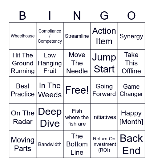 All Hands Bingo Card