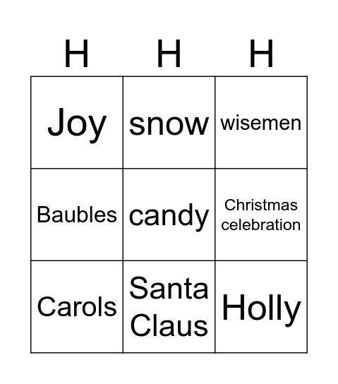 Christmas Bingo Card