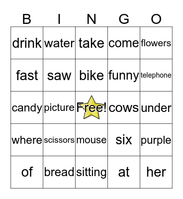 Edmark Bingo (Lessons 126-132) Bingo Card