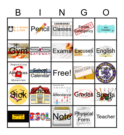 ESOL Parent Night Bingo Card