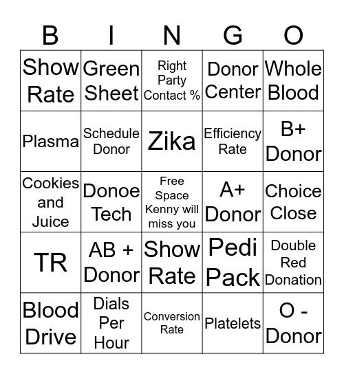 Kenny Bingo  Bingo Card