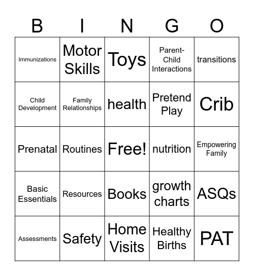 PAT BINGO Card