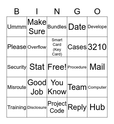 Office Bingo Card