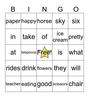 Edmark Bingo (Lessons 119-121) Bingo Card