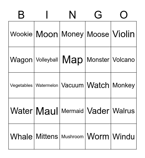 BINGO Card