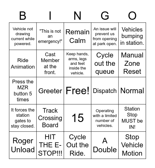 Toontown HH Bingo Game #3 Bingo Card