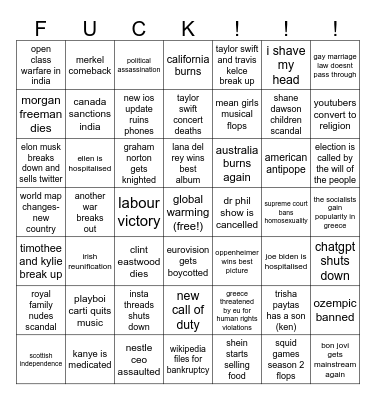 konstantin's 2024 bingo Card