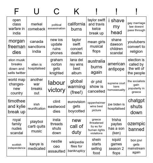 konstantin's 2024 bingo Card