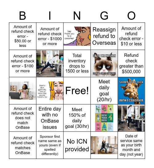 Refund Bingo #2 Bingo Card