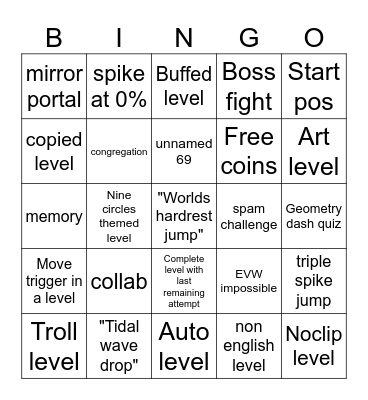 Recent tab BINGO #2! Bingo Card