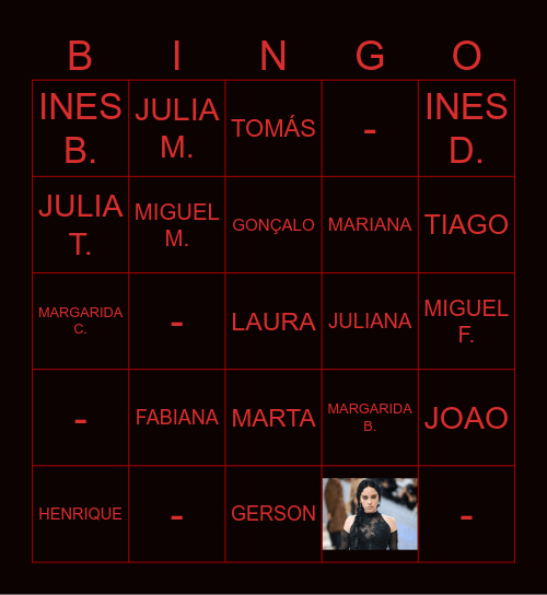 Alunos 7D Bingo Card
