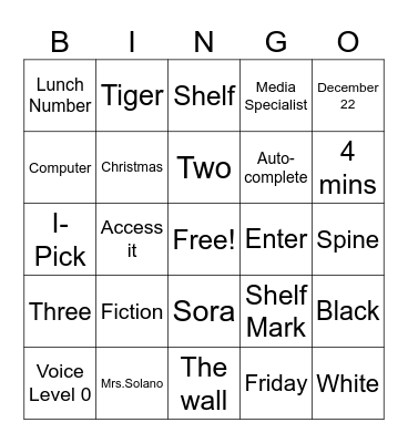 Christmas Bingo Card