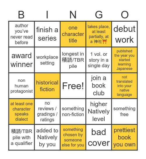 ln yt bingo Card