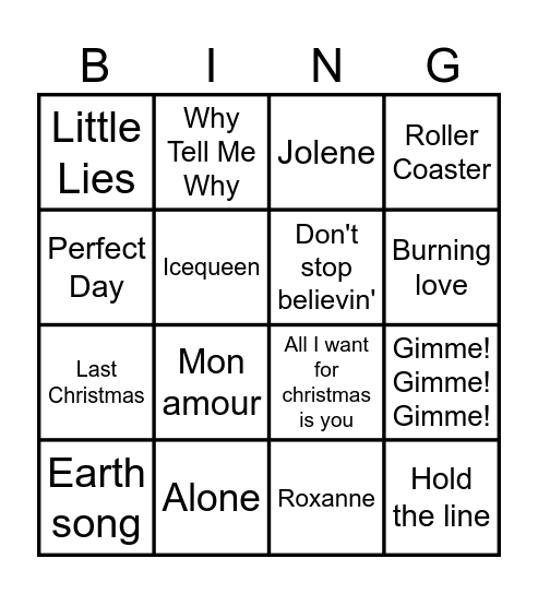 Proeflokaal-Muziek-Bingo!! Bingo Card