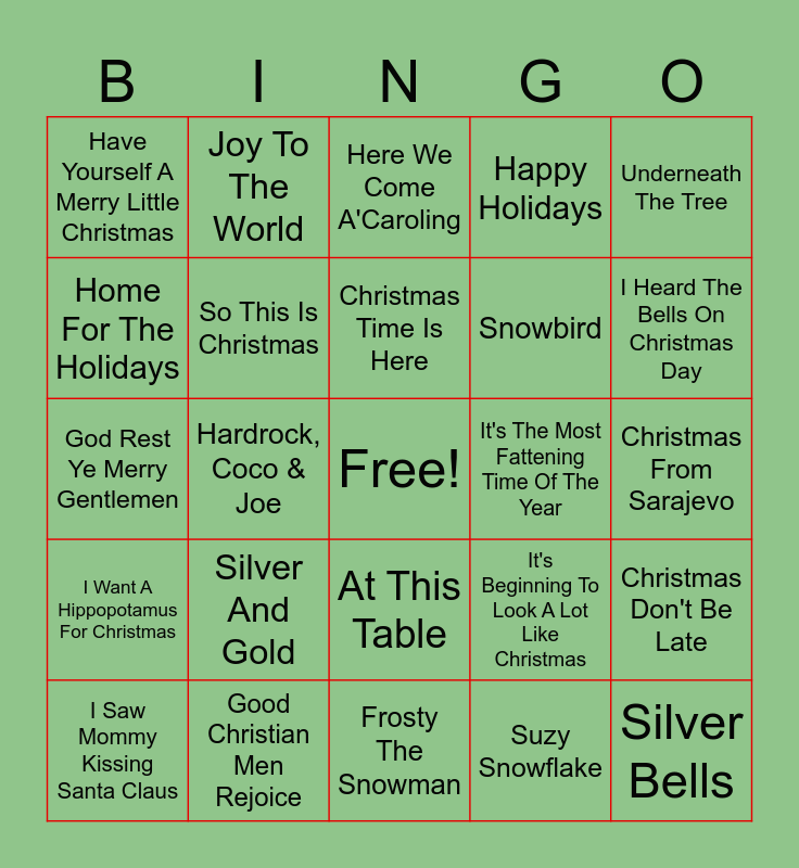 BOOMBOX BINGO Card