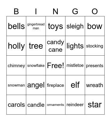 Christmas Bingo Card