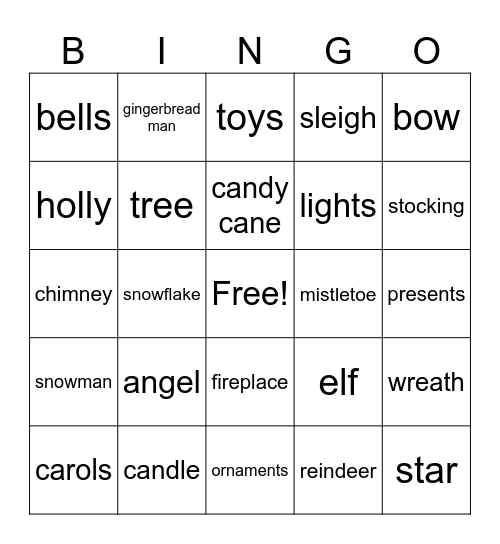 Christmas Bingo Card