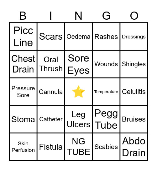 E for Exposure Bingo Card