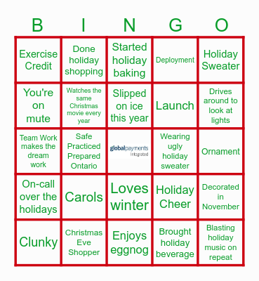 RFS Holiday Bingo Card