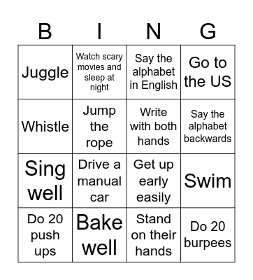 Can for Ability Bingo Card