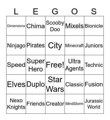 Lego Bingo Card