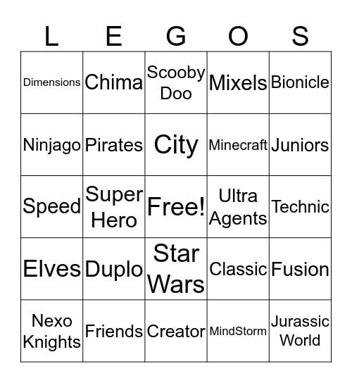 Lego Bingo Card