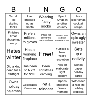 Jingle Bingo Card