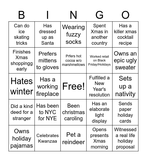 Jingle Bingo Card