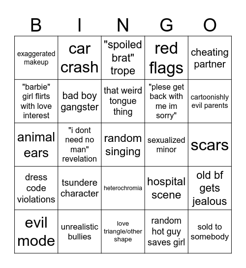 gacha Bingo Card