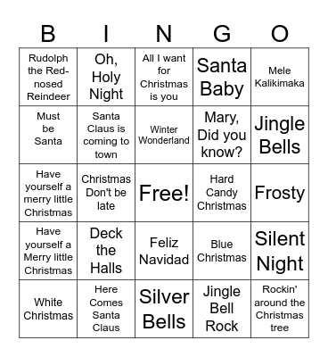 Christmas Singo Bingo Card