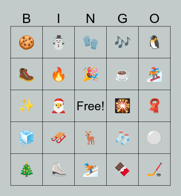 Winter Bingo Card