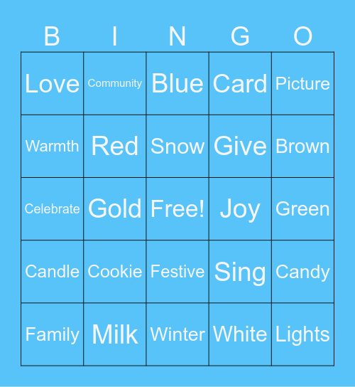 Holiday Bingo Card